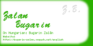 zalan bugarin business card
